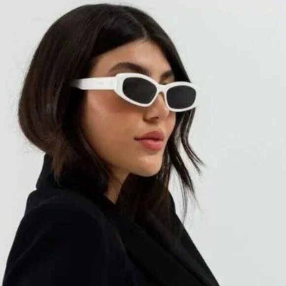 NEW CELINE SQUARE SUNGLASSES CL40252I 25A WHITE GREY CELINE EYEWEAR - Picture 2 of 4